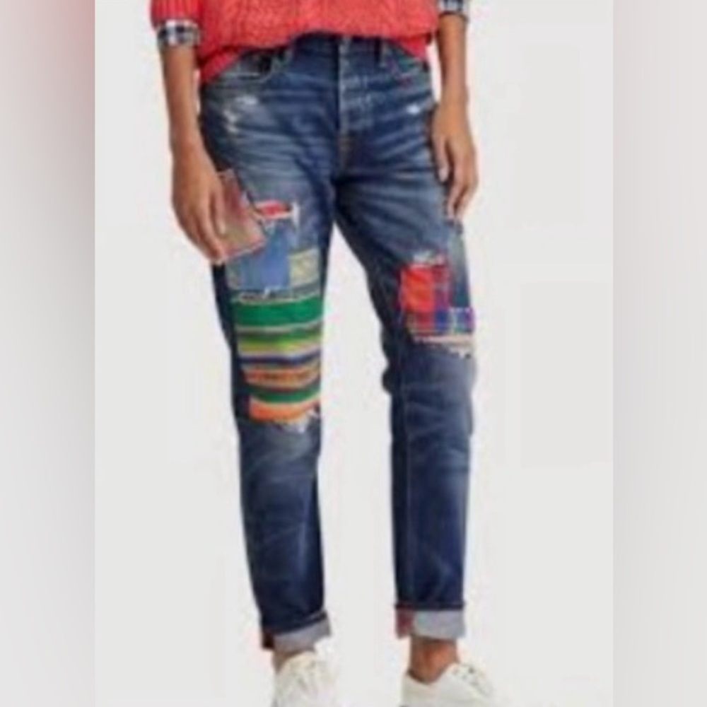 Polo Ralph Lauren The Avery Boyfriend Patchwork‎ Jeans Size 26 NWT
